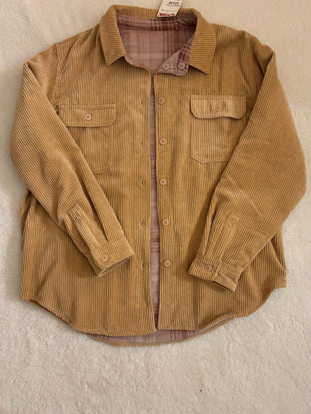 T.J.Maxx Men's Camel Corduroy Shirt Jacket